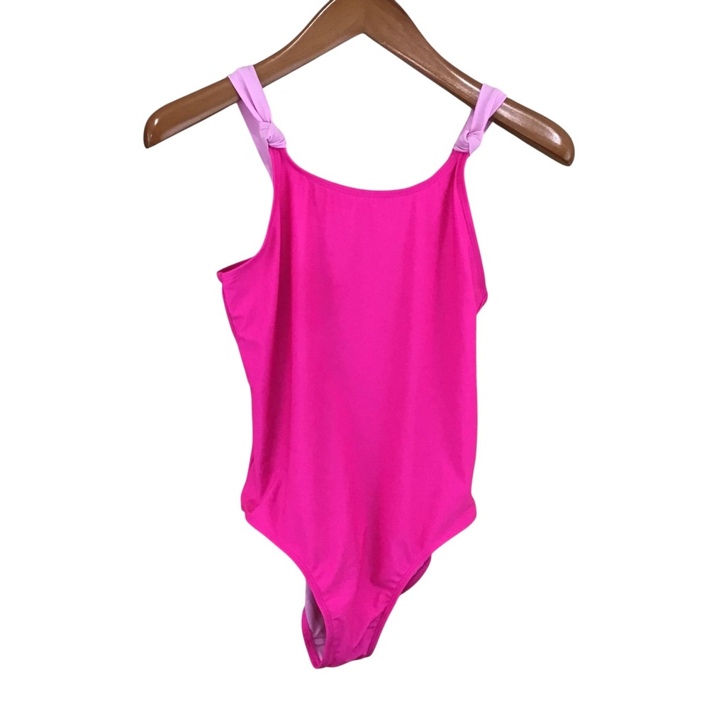 Wonder Nation Girls One Piece Swimsuit Fuchsia Sizzle Pink UPF 50+ XL 14-16 Plus